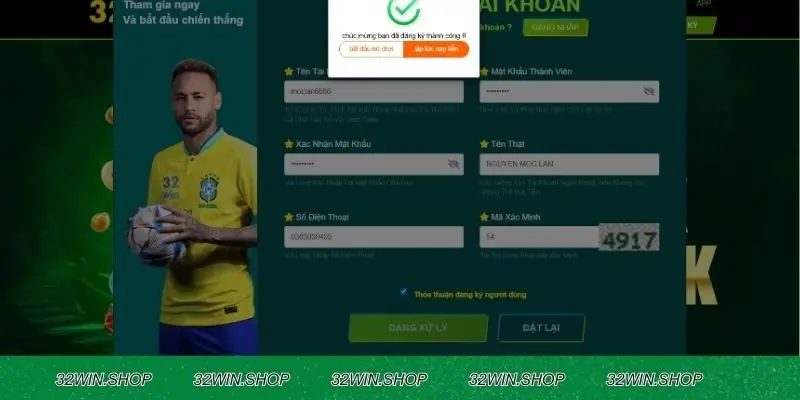 Khi đăng ký tài khoản cần sử dụng thông tin chính xác